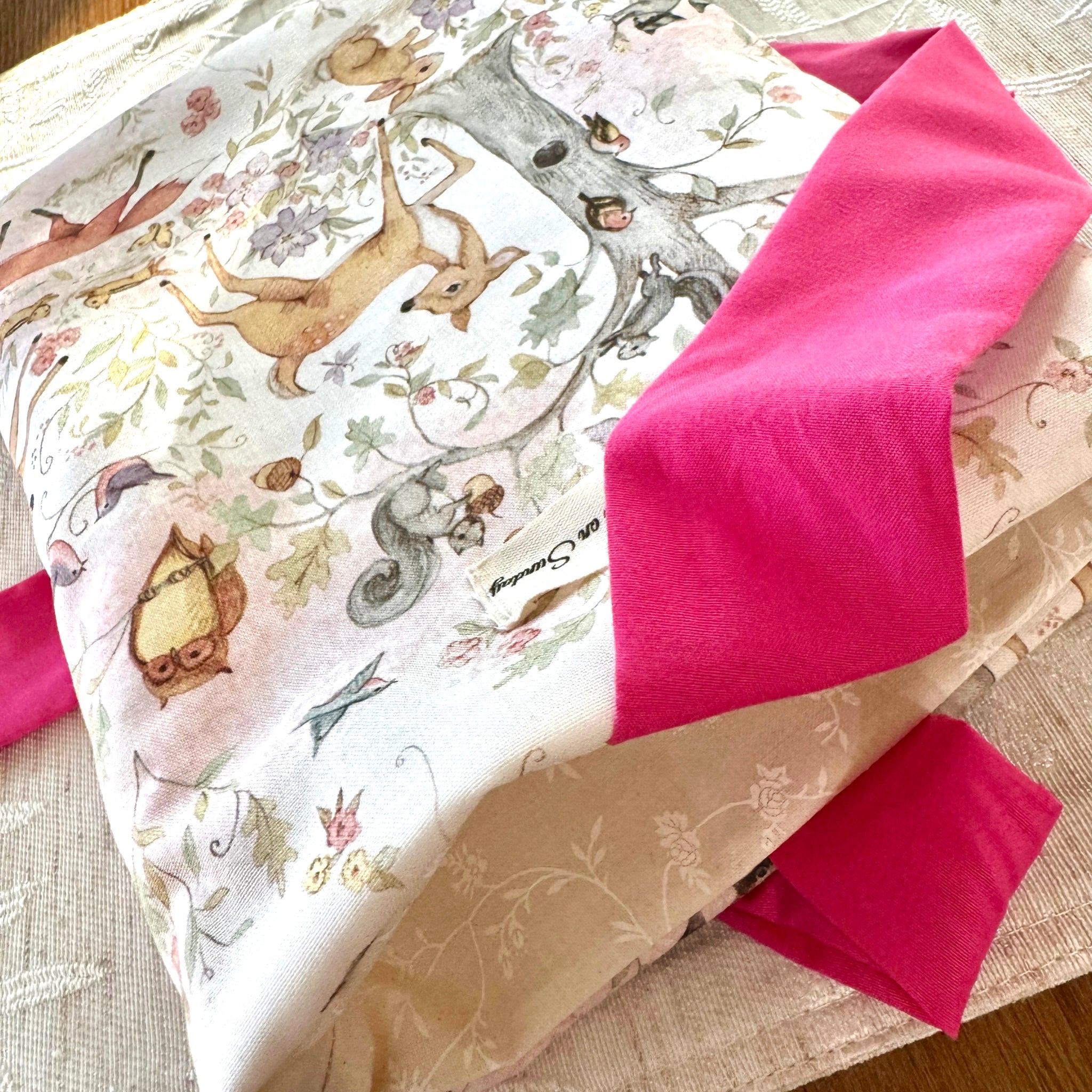 Enchanted Woodland Handmade Book Sleeve with Bow