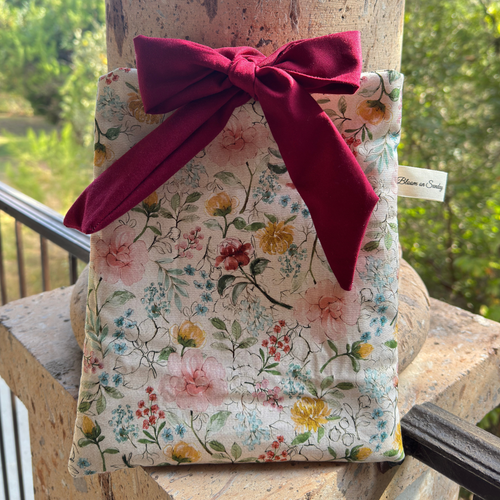 Burgundy Bloom Book Sleeve , Bible & IPad Sleeve